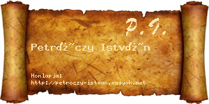 Petróczy István névjegykártya