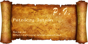 Petróczy István névjegykártya