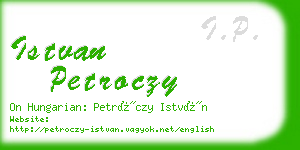 istvan petroczy business card